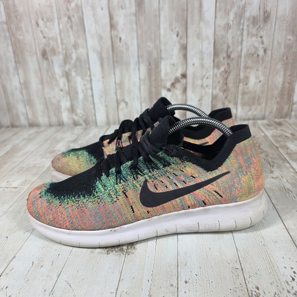 Nike Free RN Flyknit Mens Running Shoes Multicolor Black Low Top Sneakers EU 42 main image 7